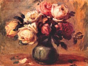Roses in a Vase - Pierre-Auguste Renoir