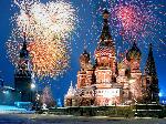 Fuochi d'artificio sul Cremlino e la Piazza Rossa - Mosca - Russia
